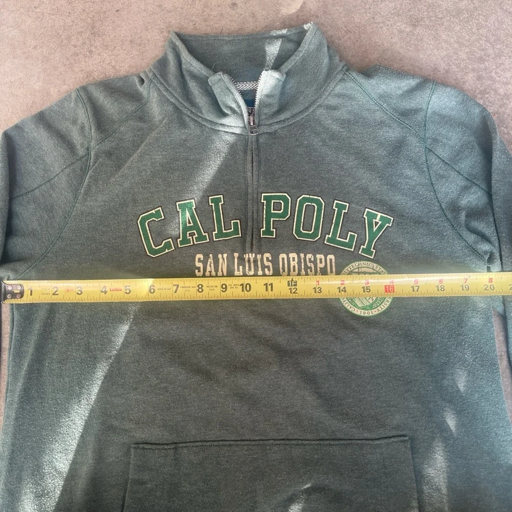 RARE VINTAGE 2000s COLLEGIATE CAL POLY SAN LUIS OBISPO GREEN HALF ZIP CREWNECK - Picture 6 of 7
